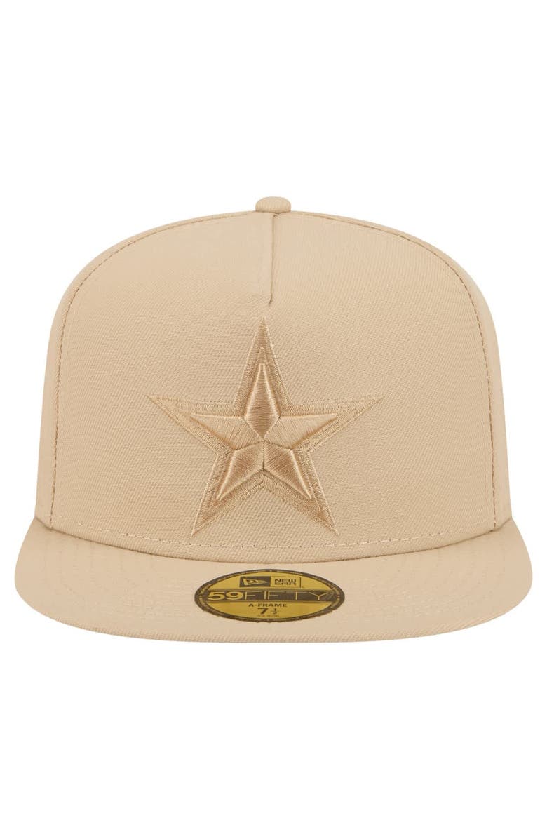 New Era Men's New Era Light Beige Dallas Cowboys Color Pack A-Frame 59FIFTY Fitted Hat, Alternate, color, Light Beige