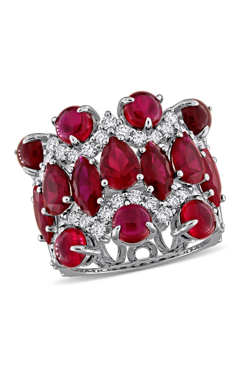 Julianna B. Lab-Created Ruby & Diamond Semi-Eternity Ring 14k, Main, color, Ruby