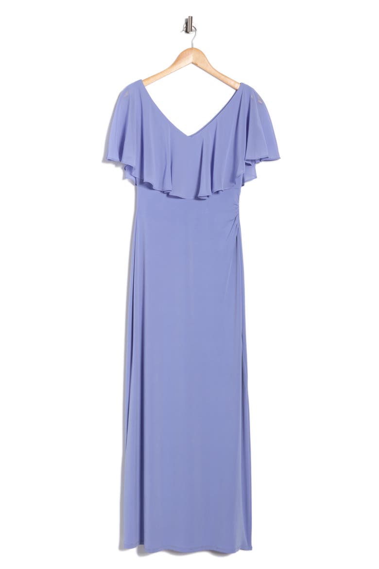 Flutter Sleeve V-Neck Dress, Alternate, color, PERIWINKLE