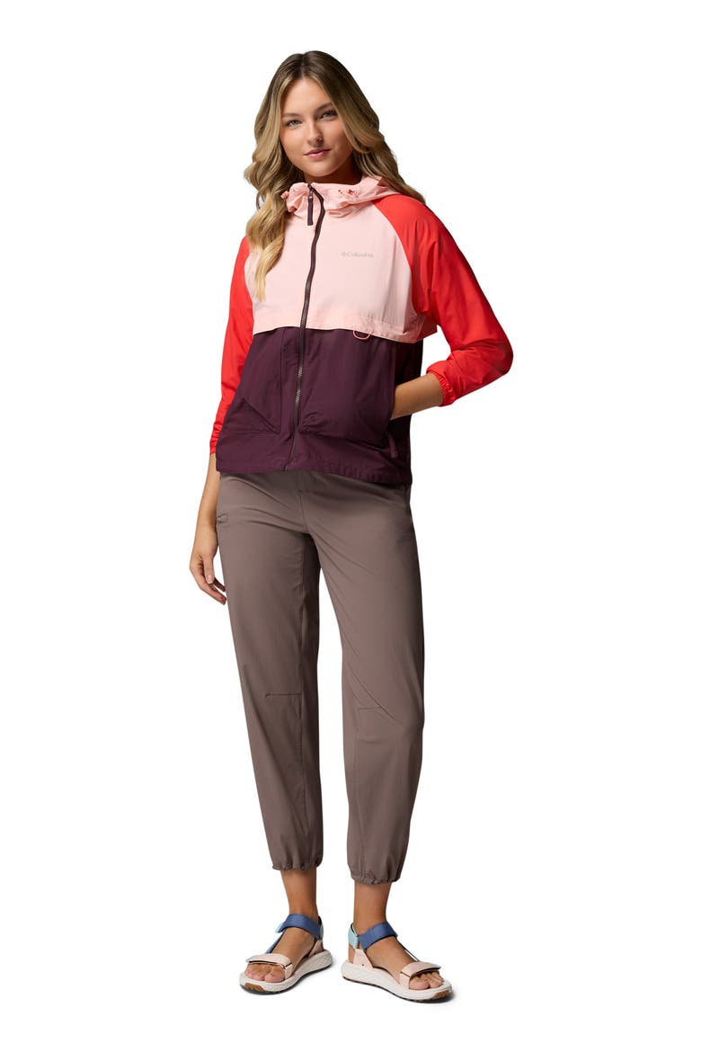 Spire Valley Water Repellent Windbreaker, Alternate, color, MOONVISTA/ PINK SAND/ RED