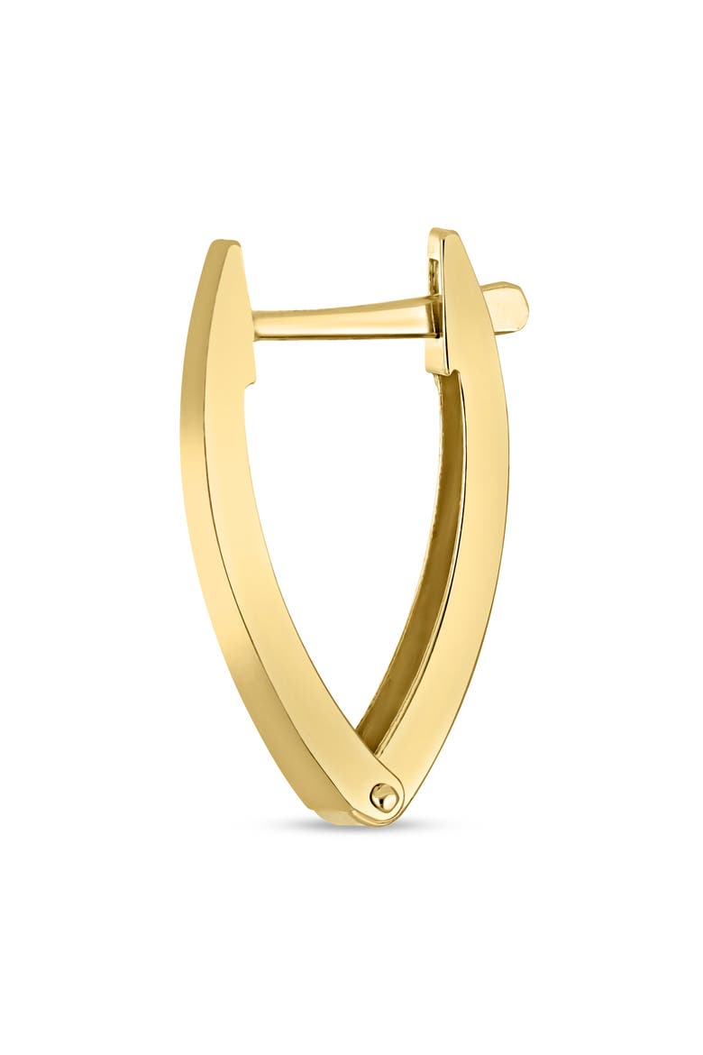 14k Gold V-Hoop Earrings, Alternate, color, 14KY