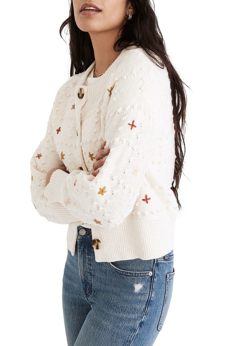 Madewell Embroidered Sandlin Cardigan Sweater, Alternate, color, 