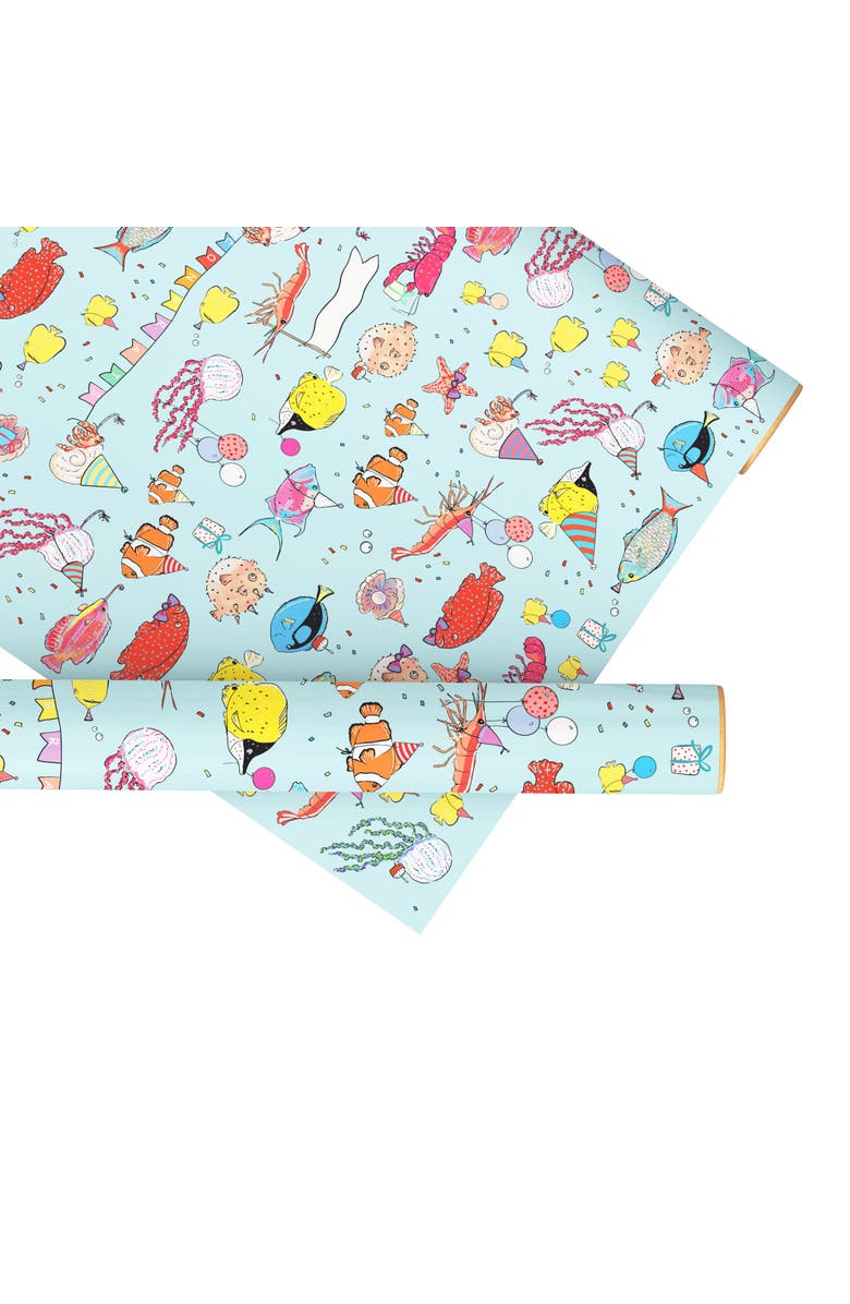 Ramus & Co Eight Sheets Two-Sided "Reef Party" Heavyweight Gift Wrap, Main, color, Multicolored