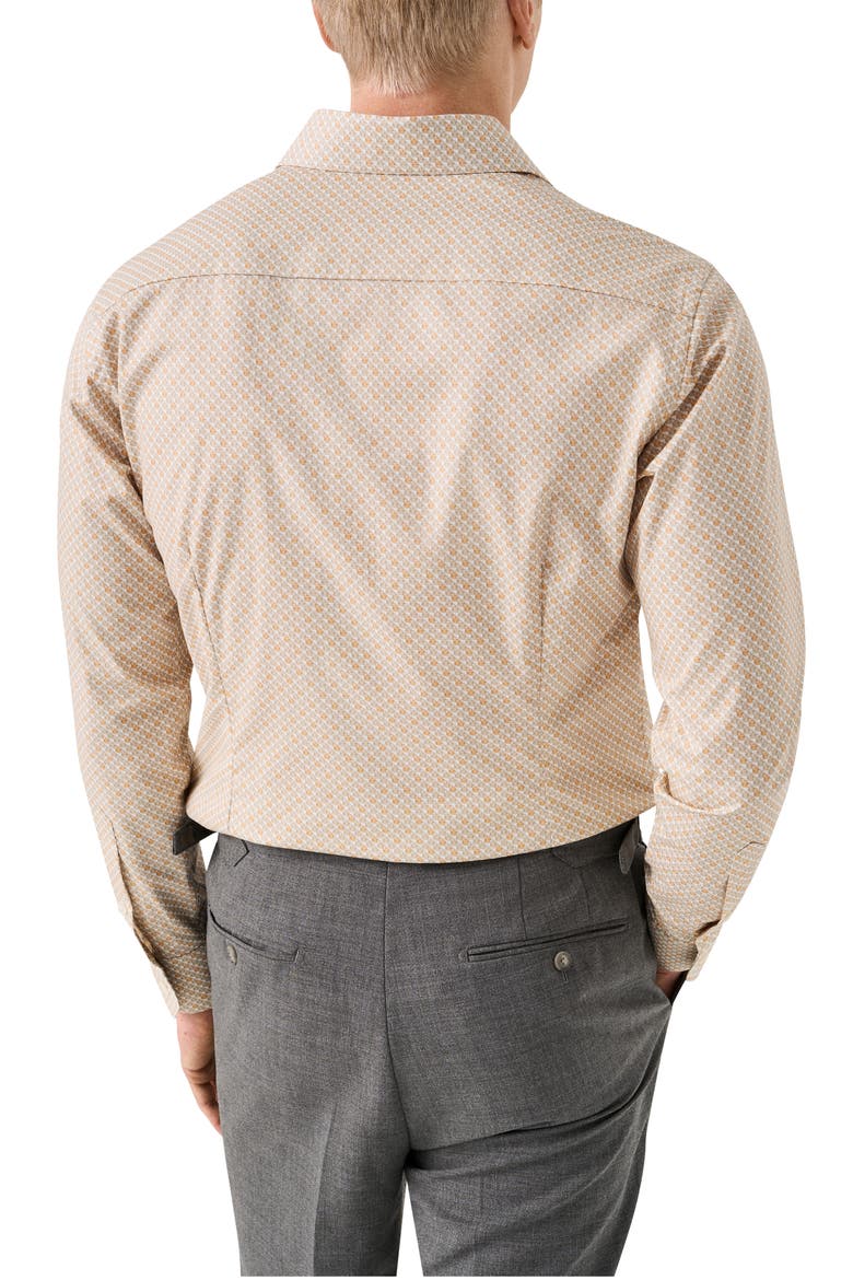 Slim Fit Tropical Cocktail Print Cotton Twill Dress Shirt, Alternate, color, MEDIUM ORANGE