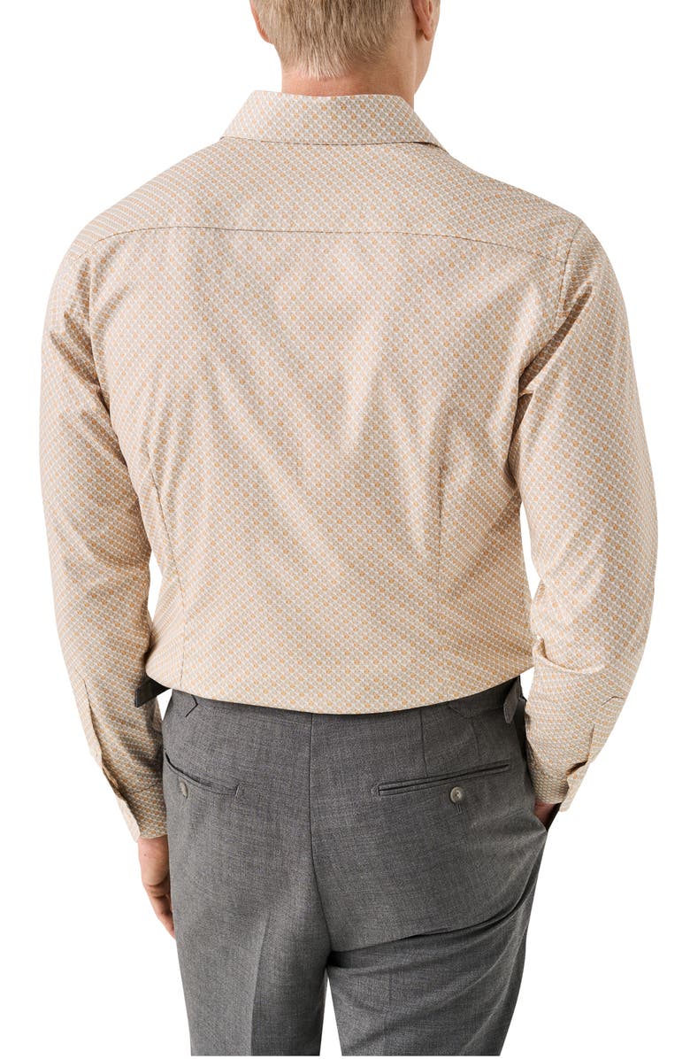 Eton Slim Fit Tropical Cocktail Print Cotton Twill Dress Shirt, Alternate, color, Medium Orange