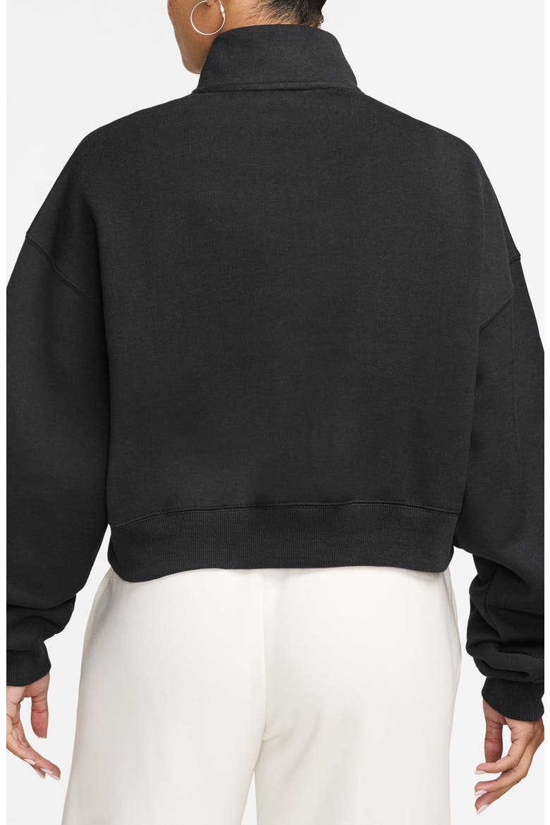 Studio Fleece Oversize Crop Top, Alternate, color, 010 BLACK/ SAIL