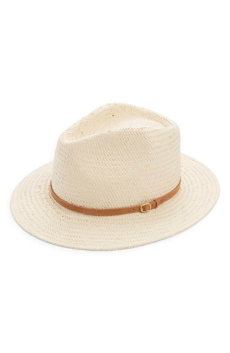 rag & bone Packable Straw Fedora, Main, color, Natural
