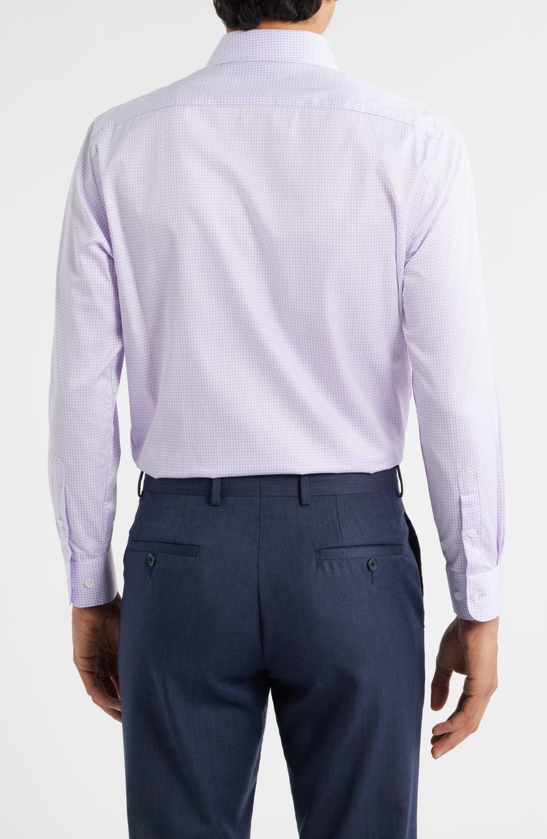 ZANETTI Grid Check Dress Shirt, Alternate, color, Lavender/ White