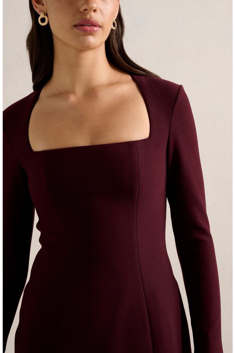 Ruby Long Sleeve Minidress, Alternate, color, BURGUNDY