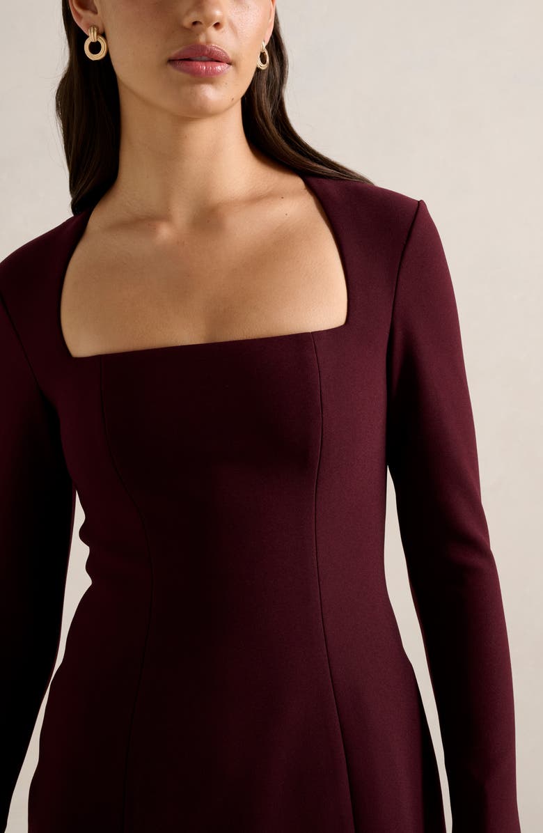 Ever New Ruby Long Sleeve Minidress, Alternate, color, Burgundy