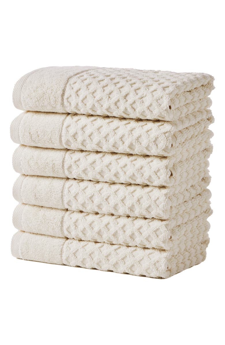Woven & Weft Diamond 6-Pack Washcloths, Main, color, Oatmeal