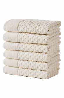 Diamond Waffle Texture 6-Pack Washcloth Set