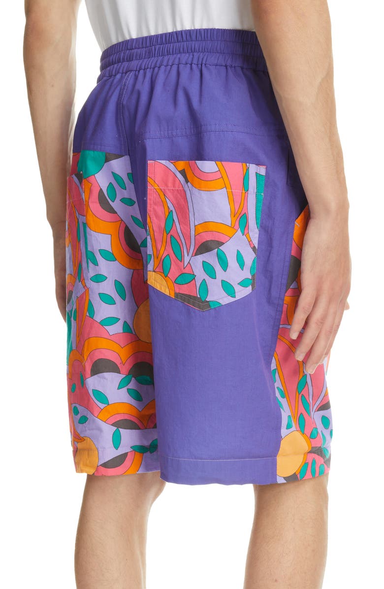 Isabel Marant Laverneo Abstract Print Cotton Logo Shorts, Alternate, color,