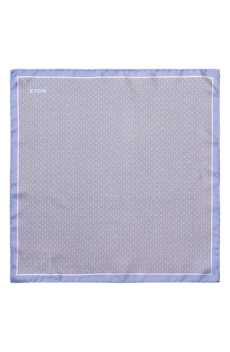 Eton Geo Silk Pocket Square, Alternate, color, Light Purple
