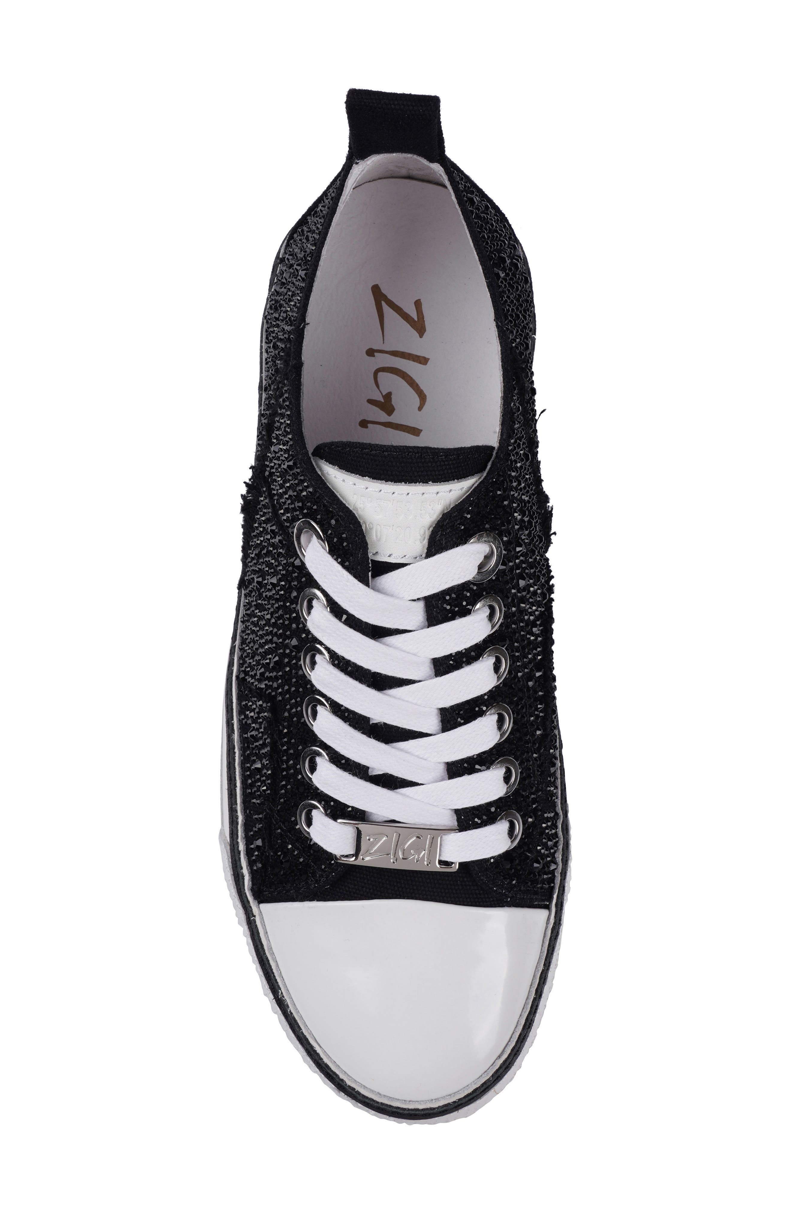 ZIGI Koralay Rhinestone Platform Sneaker, Alternate, color, Black Canvas