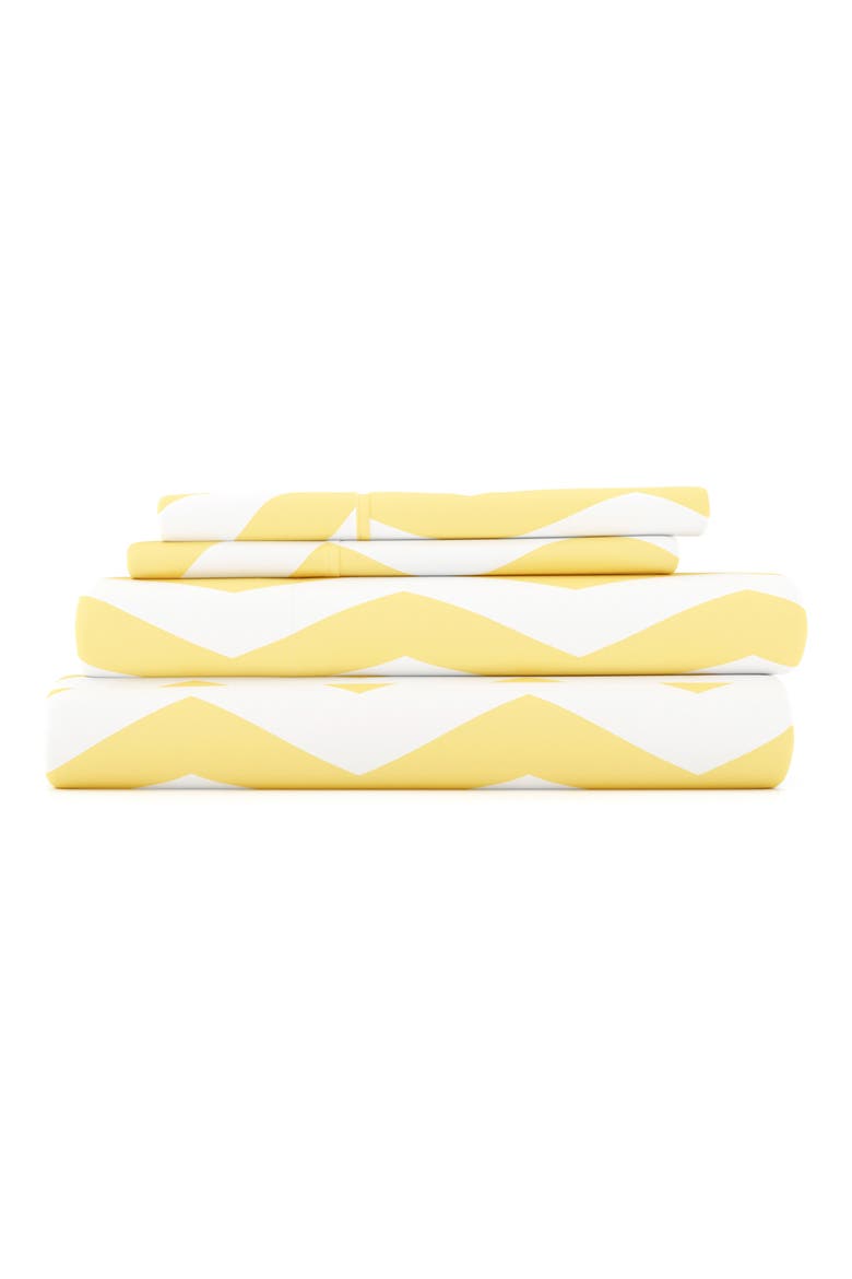 Premium Ultra Soft Arrow 4-Piece Sheets Set, Main, color, YELLOW