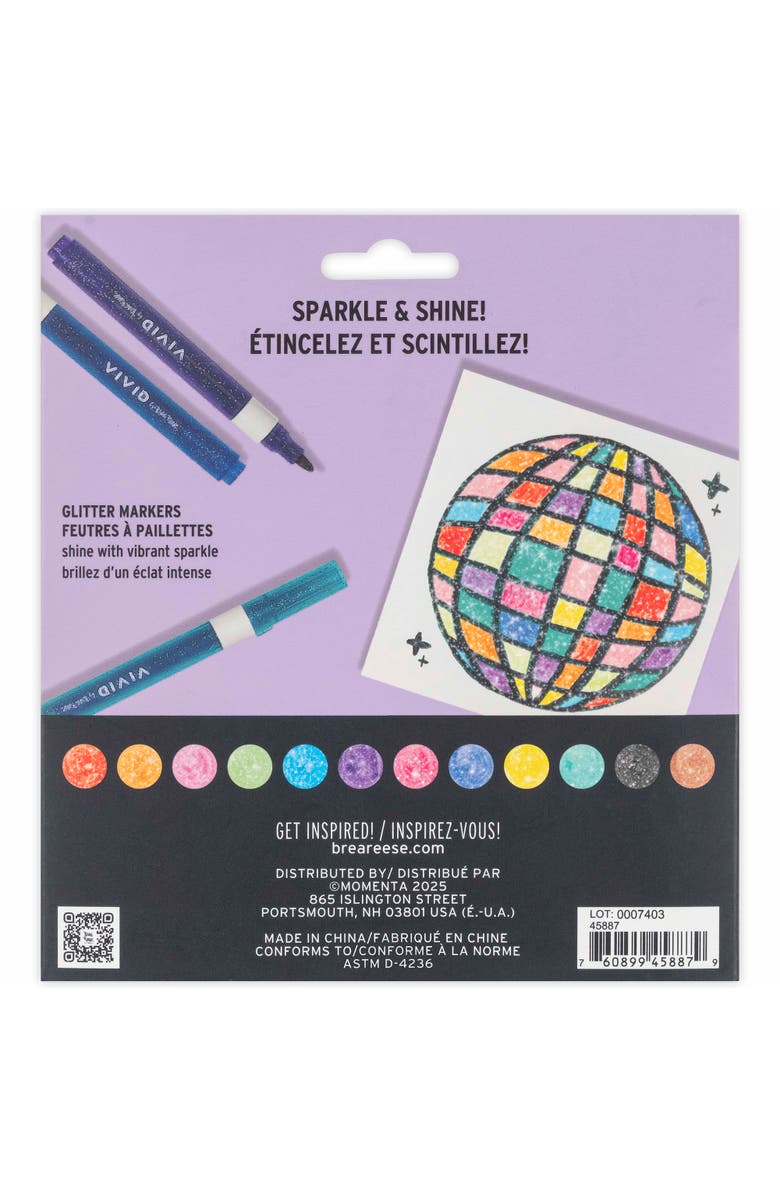 Brea Reese Vivid Glitter Markers 12 Pack, Sparkle & Shine Ink, Alternate, color,