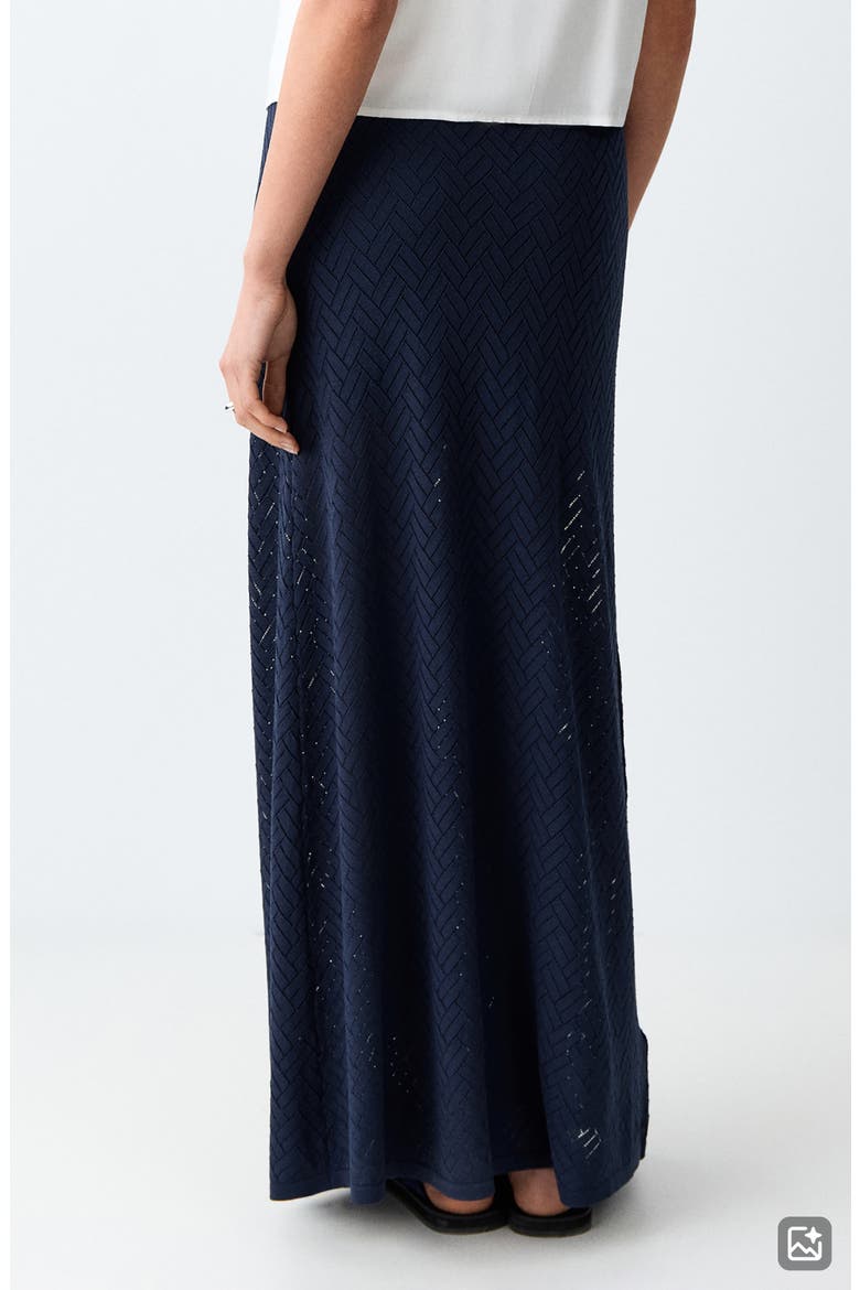 Openwork Knit Skirt, Alternate, color, NAVY