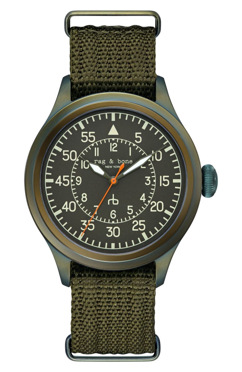 rag & bone Archer Pilot Watch, 42mm, Main, color, 