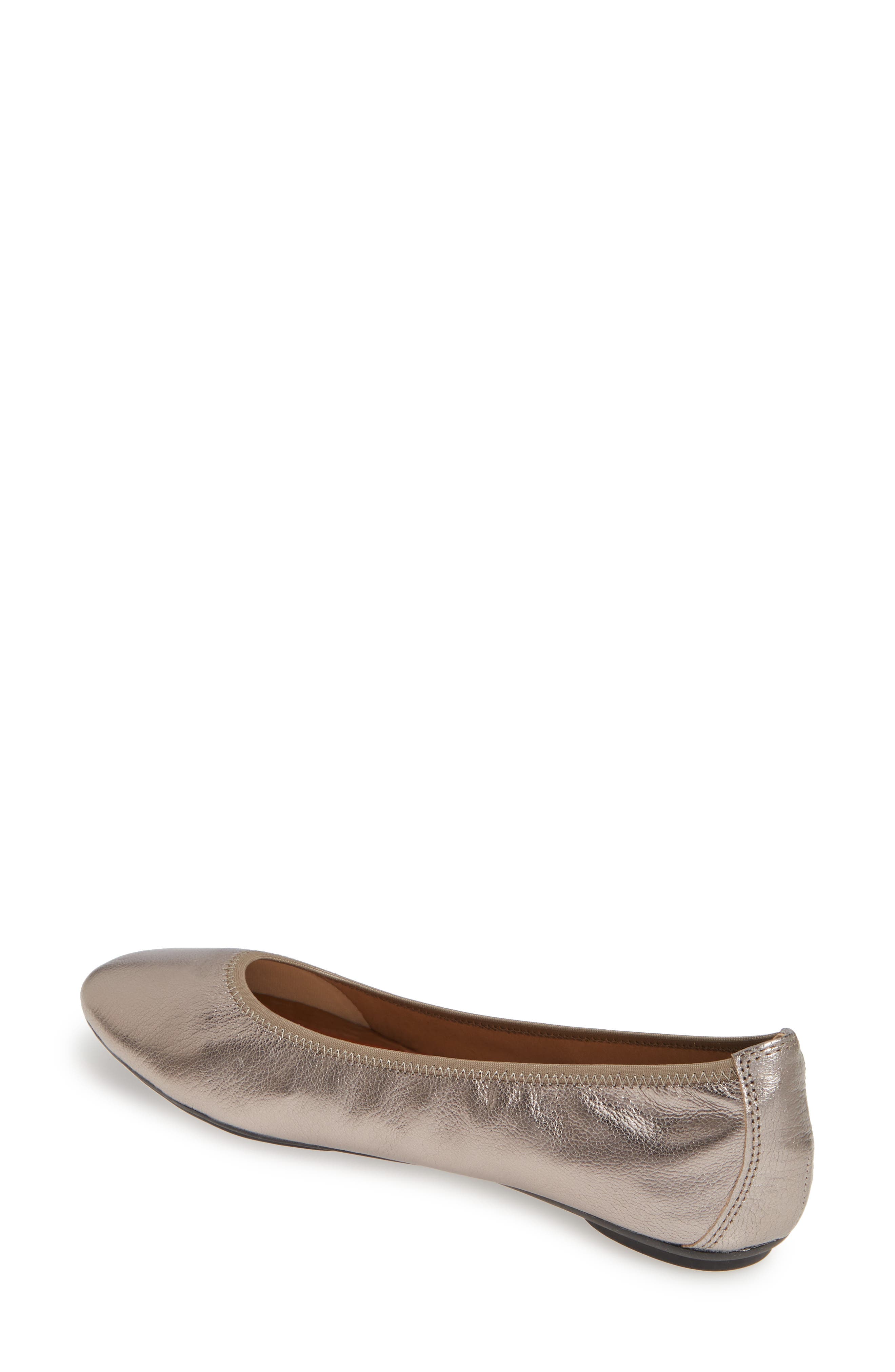 'Chaste' Ballet Flat, Alternate, color, GUNMETAL METALLIC LEATHER