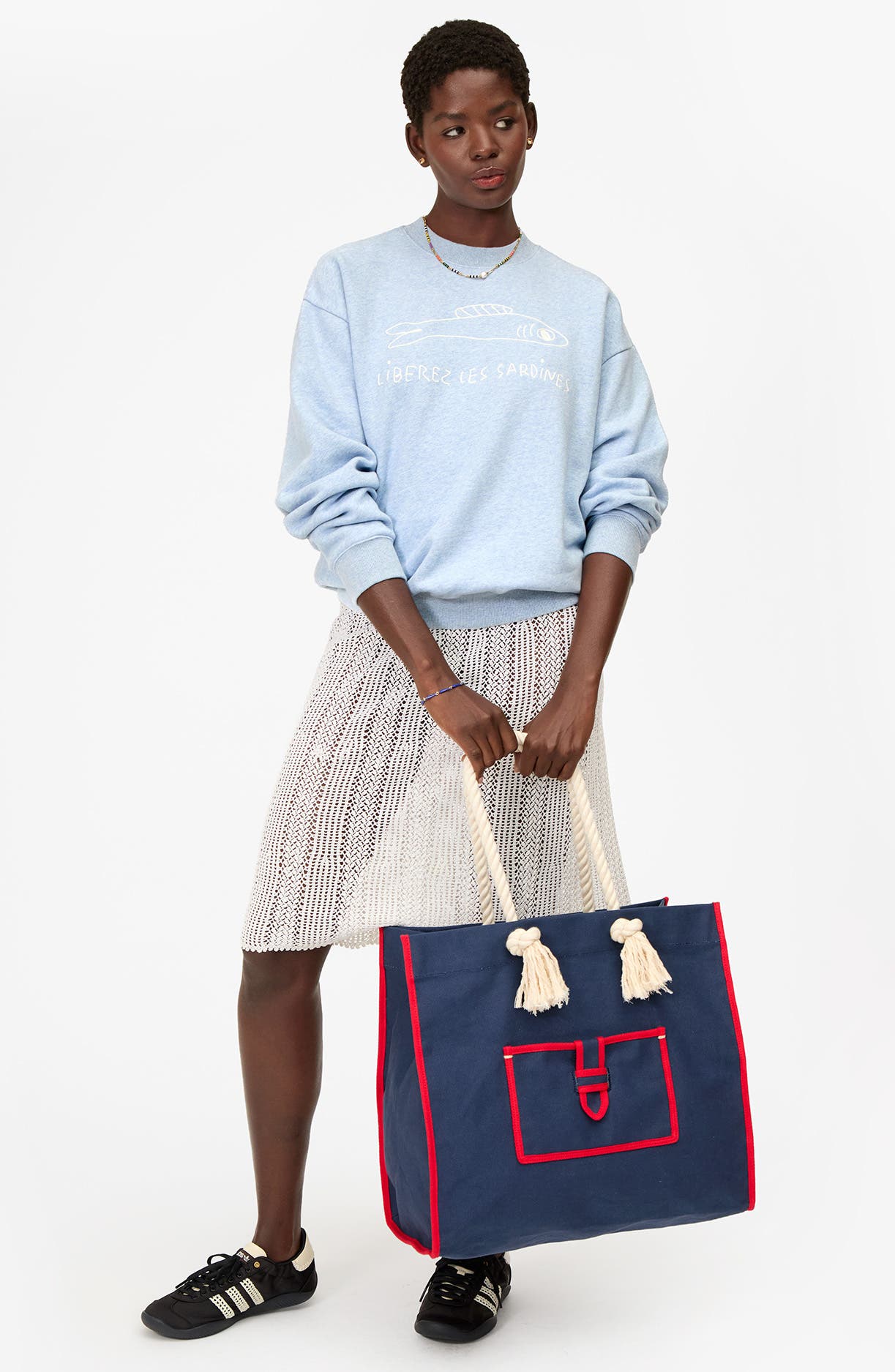 Beach Marine Canvas Tote, Alternate, color, NAVY