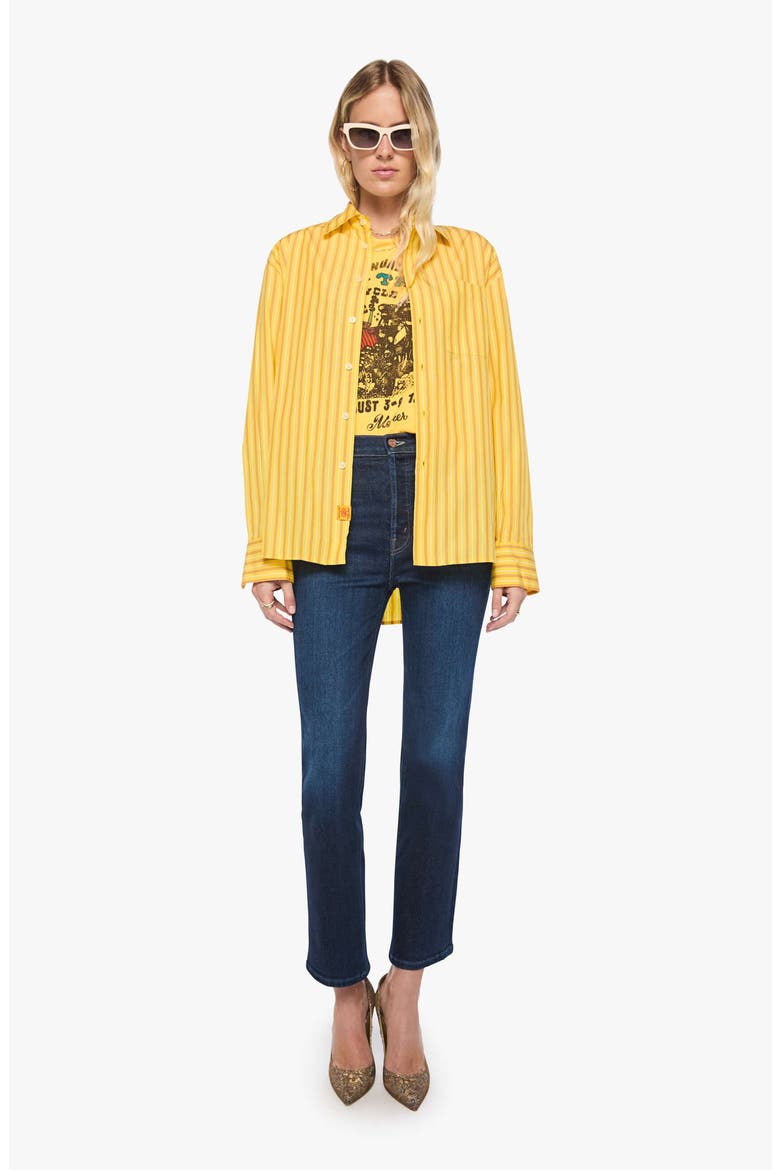 The Roomie Frenchie Oversized Striped Cotton Shirt, Alternate, color, YELLOW STRIPE