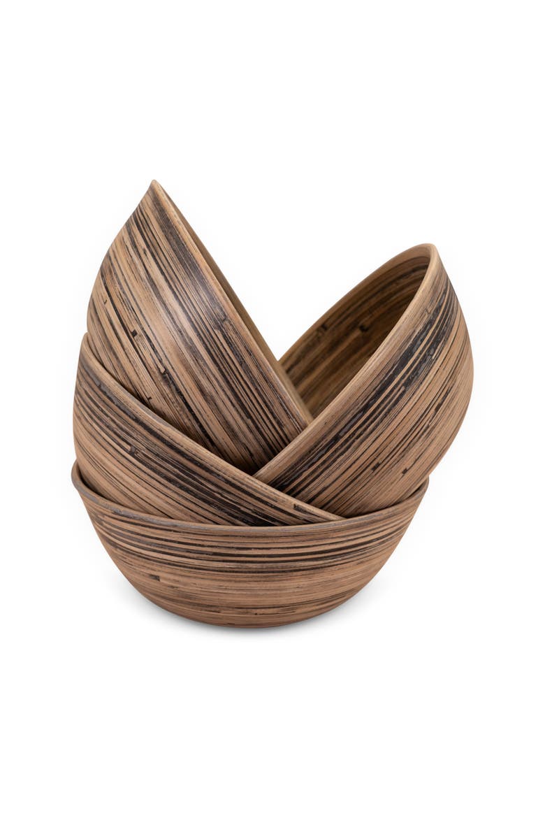 Salad Bowl Set, 8 Inch x 4, Alternate, color, Black