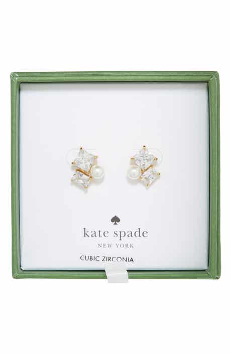 Kate Spade New York cubic zirconia & faux pearl cluster stud earrings