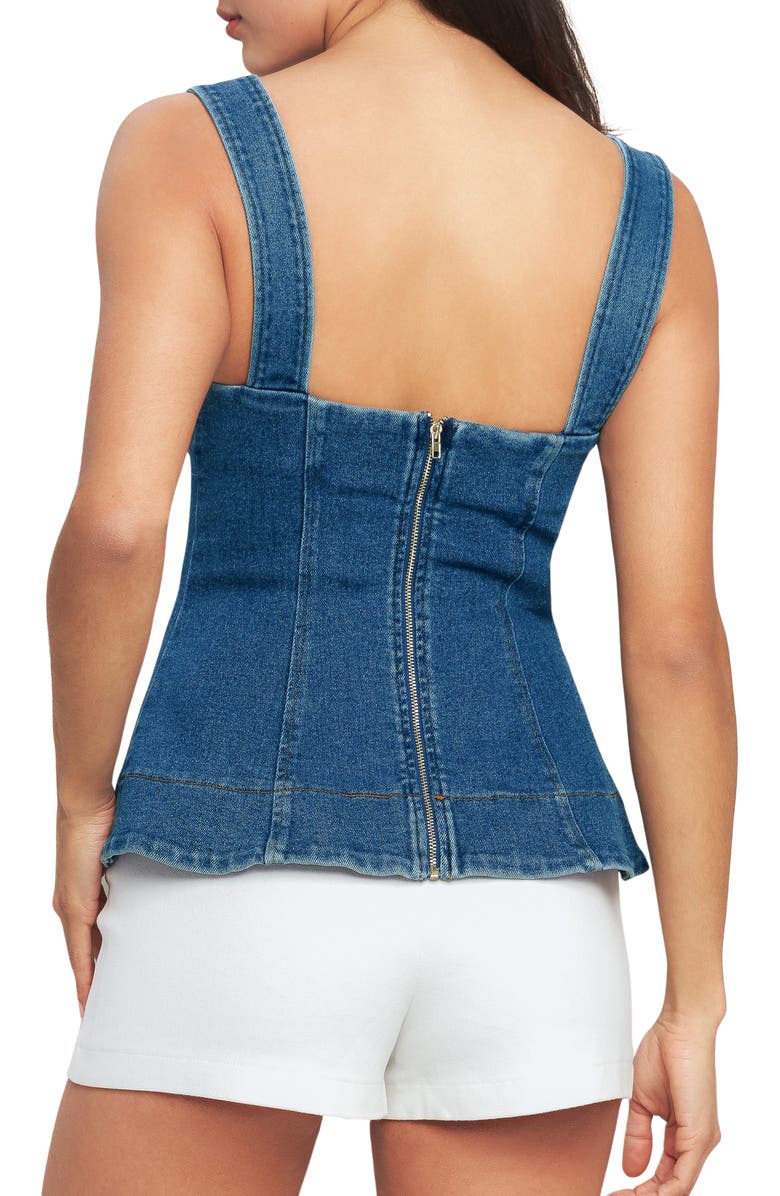 FLYING TOMATO Washed Denim Tank, Alternate, color, Medium Indigo