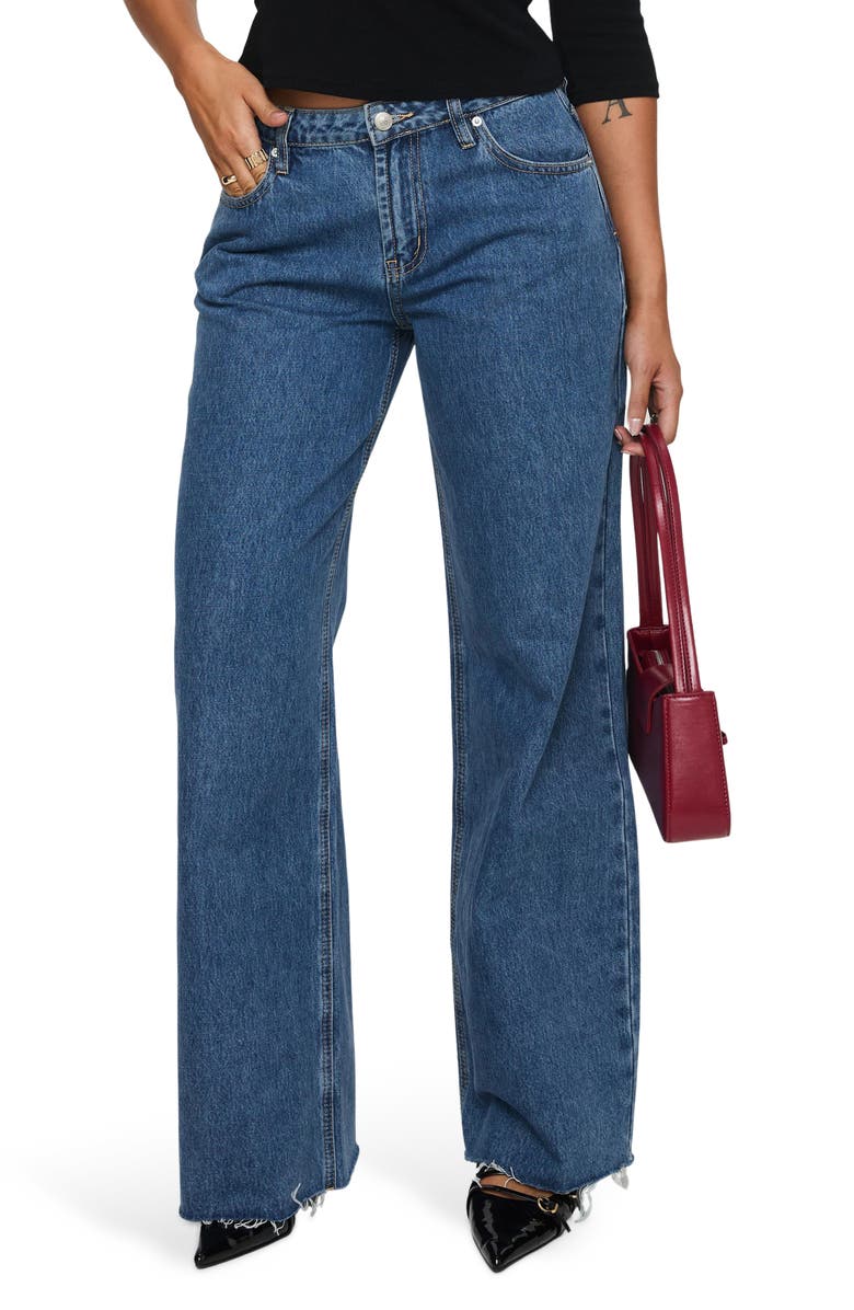 Princess Polly Darla Raw Hem Low Rise Relaxed Straight Leg Jeans, Main, color, 