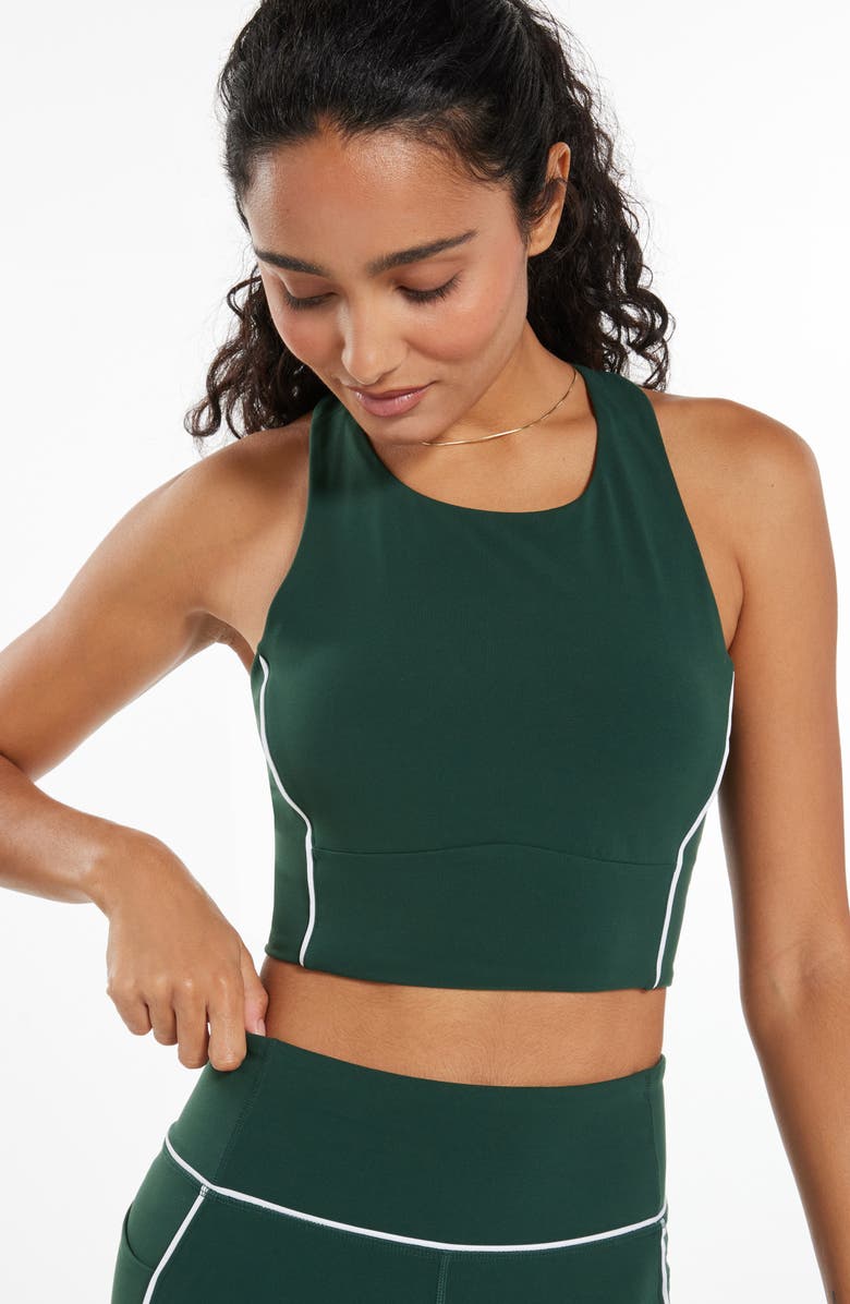 Recess Pickleball x Zella On Point Longline Sports Bra, Alternate, color, Green Park