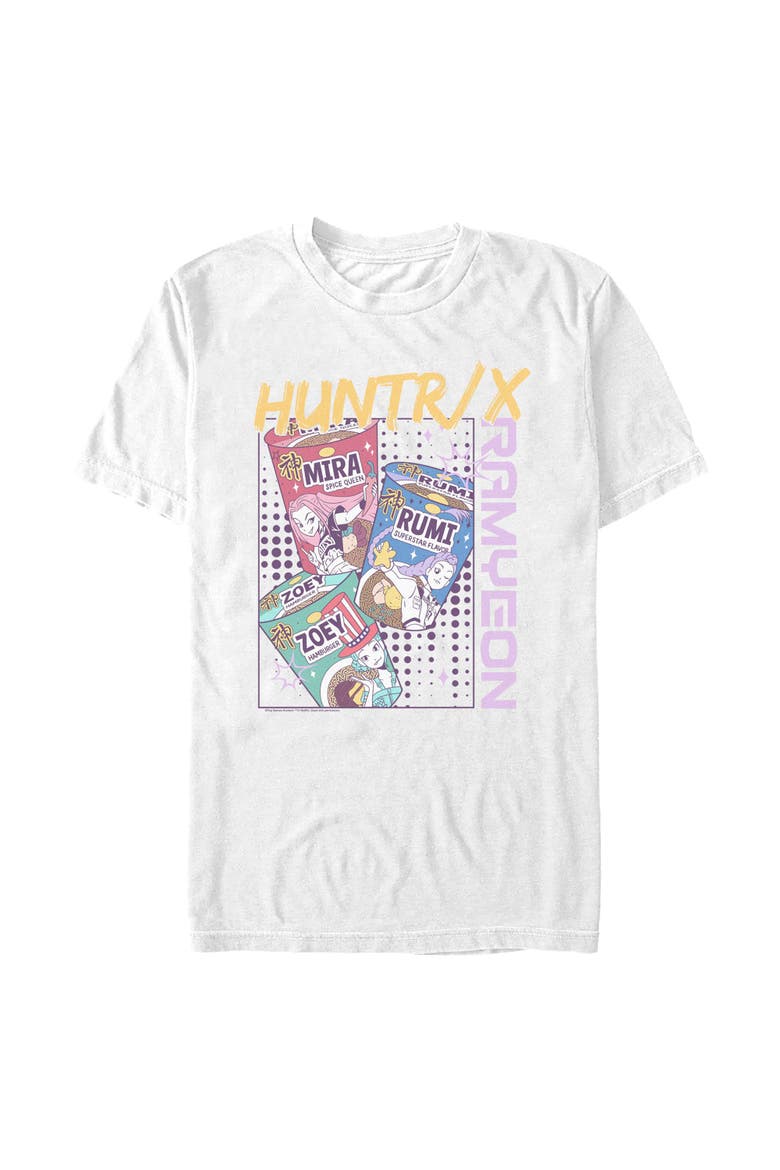 Mens KPop Demon Hunters Huntrix Instant Ramyeon T Shirt, Main, color, White
