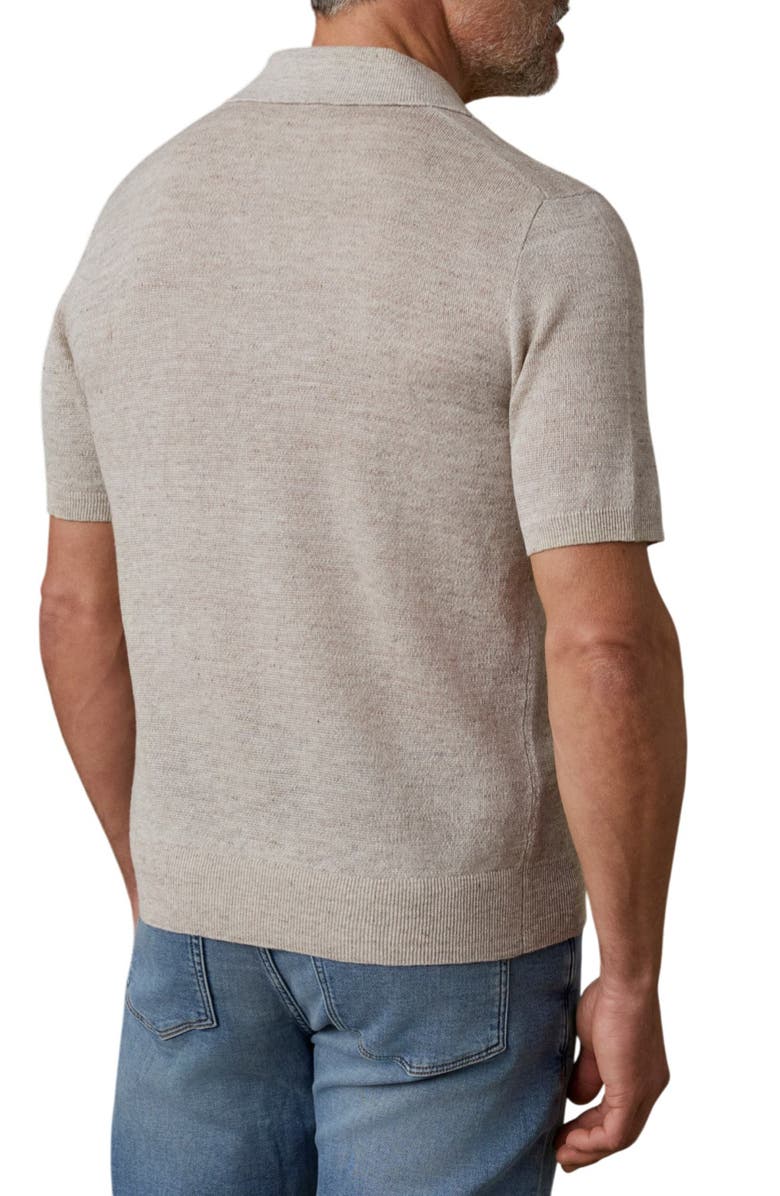 Faherty Stripe Linen Sweater Polo, Alternate, color, Tropic Sands Melange