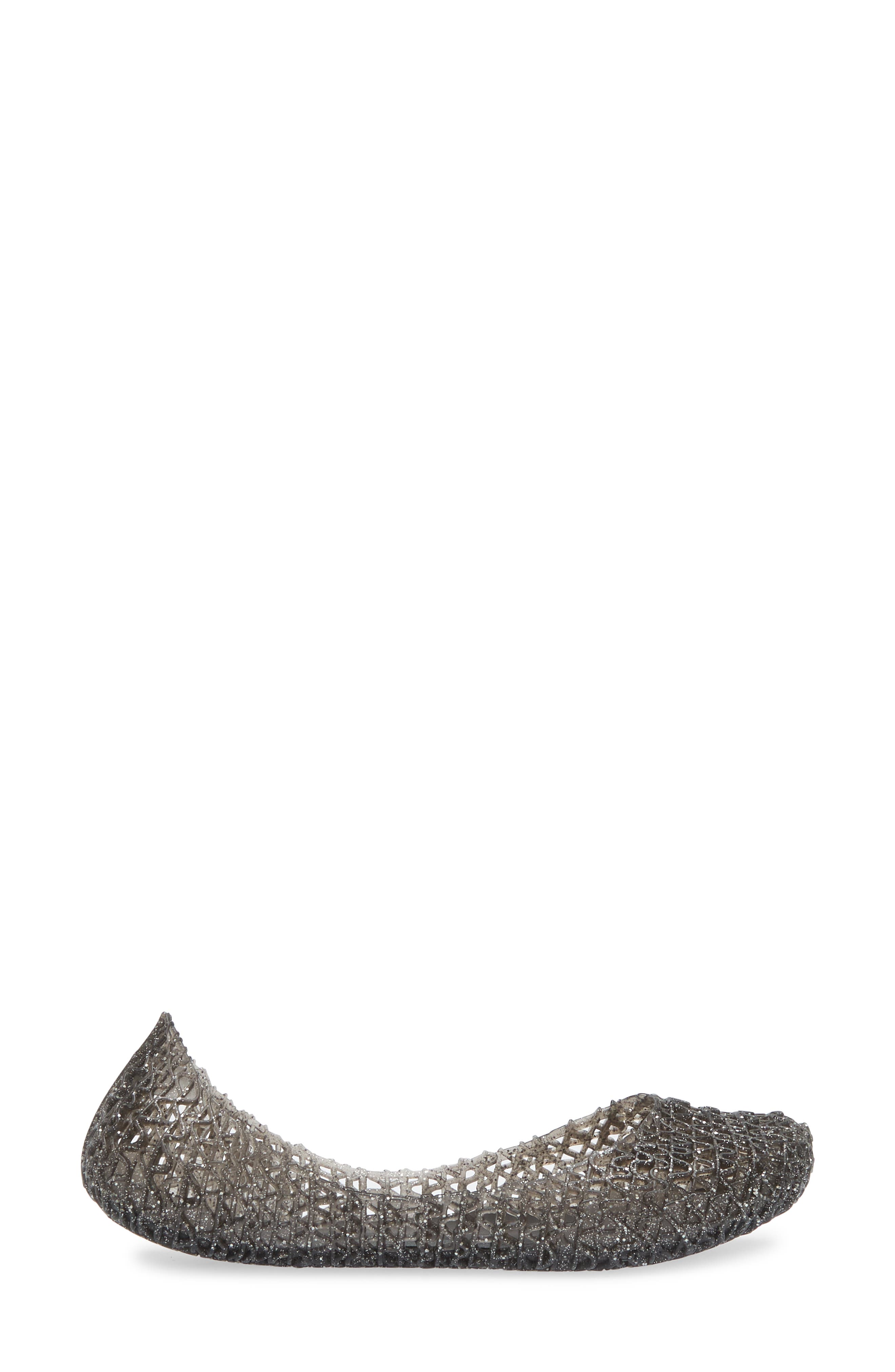 Mini Melissa Campana Zigzag Flat, Alternate, color, Black/Black