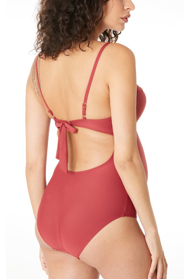 Monaco One-Piece Maternity Swimsuit, Alternate, color, TERRACOTA