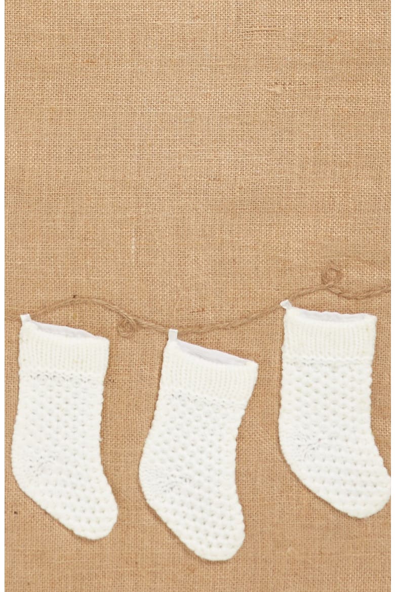 Linen Runner with Knit Socks, Alternate, color, BEIGE