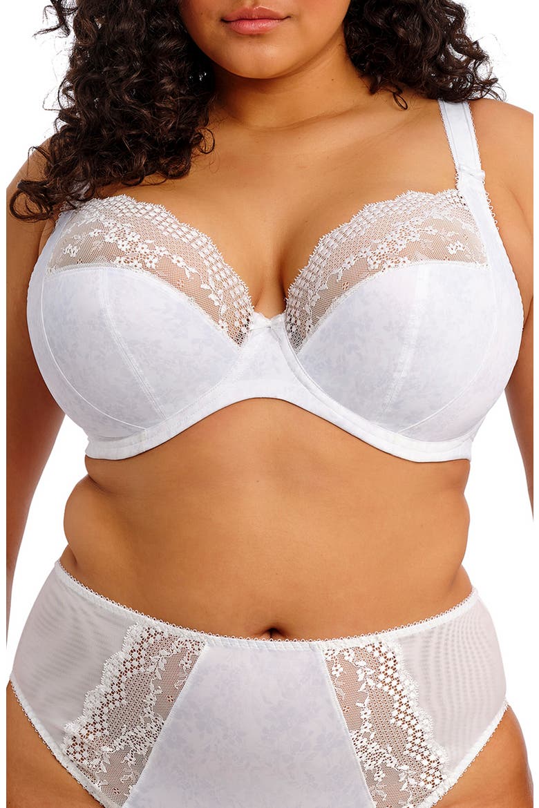 Lucie Full Figure Underwire Plunge Bra, Main, color, WHITE