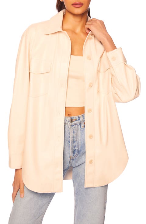 Faux Leather Shacket