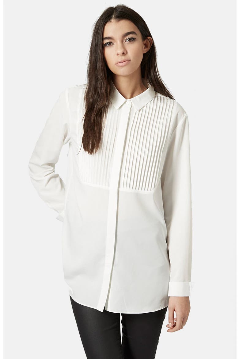 Pleated Yoke Shirt, Main, color, CREAM