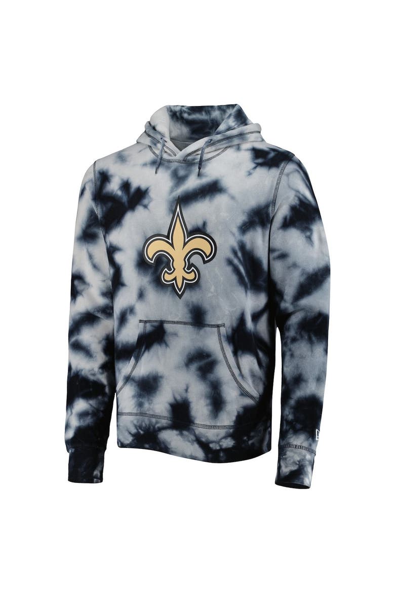 Men's New Era Black New Orleans Saints Team Tie-Dye Pullover Hoodie, Alternate, color, Black