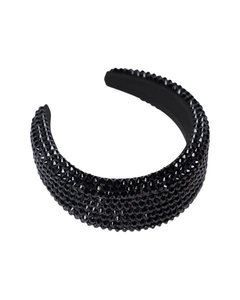 Colored rhinestone puff headband