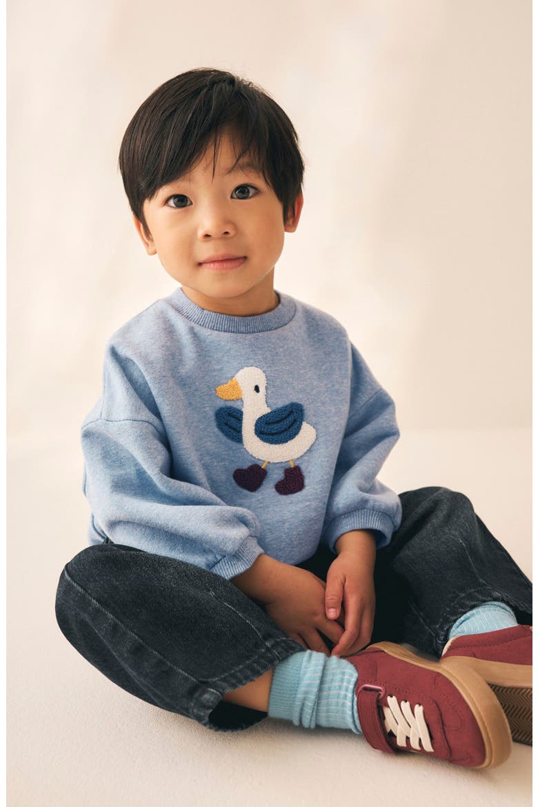 Kids' Goosing Around Cotton Blend Sweatshirt, Alternate, color, BLUE
