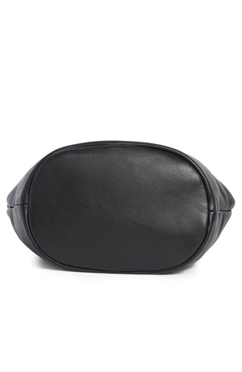 Lucky Brand Tess Drawstring Leather Bucket Bag In Black