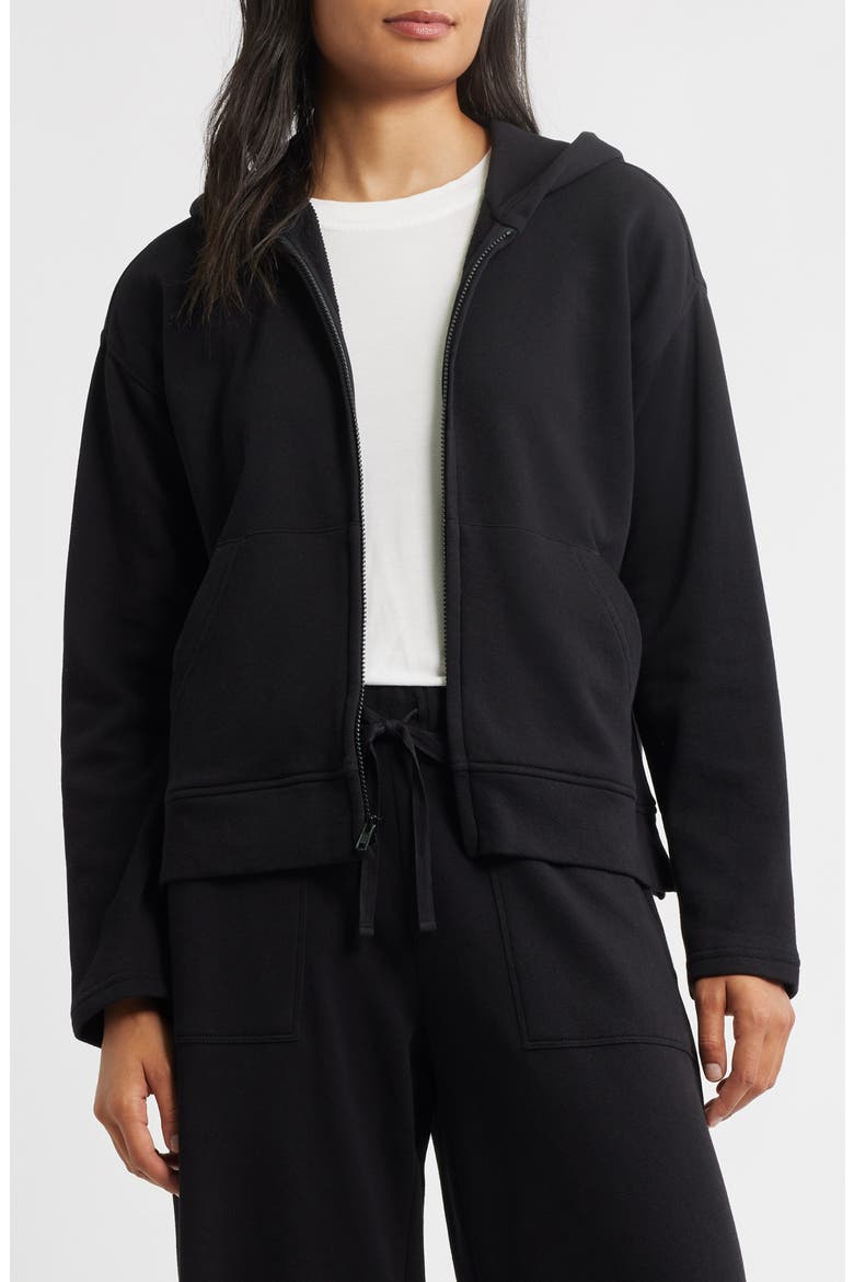 Organic Cotton Zip-Up Hoodie, Main, color, BLACK
