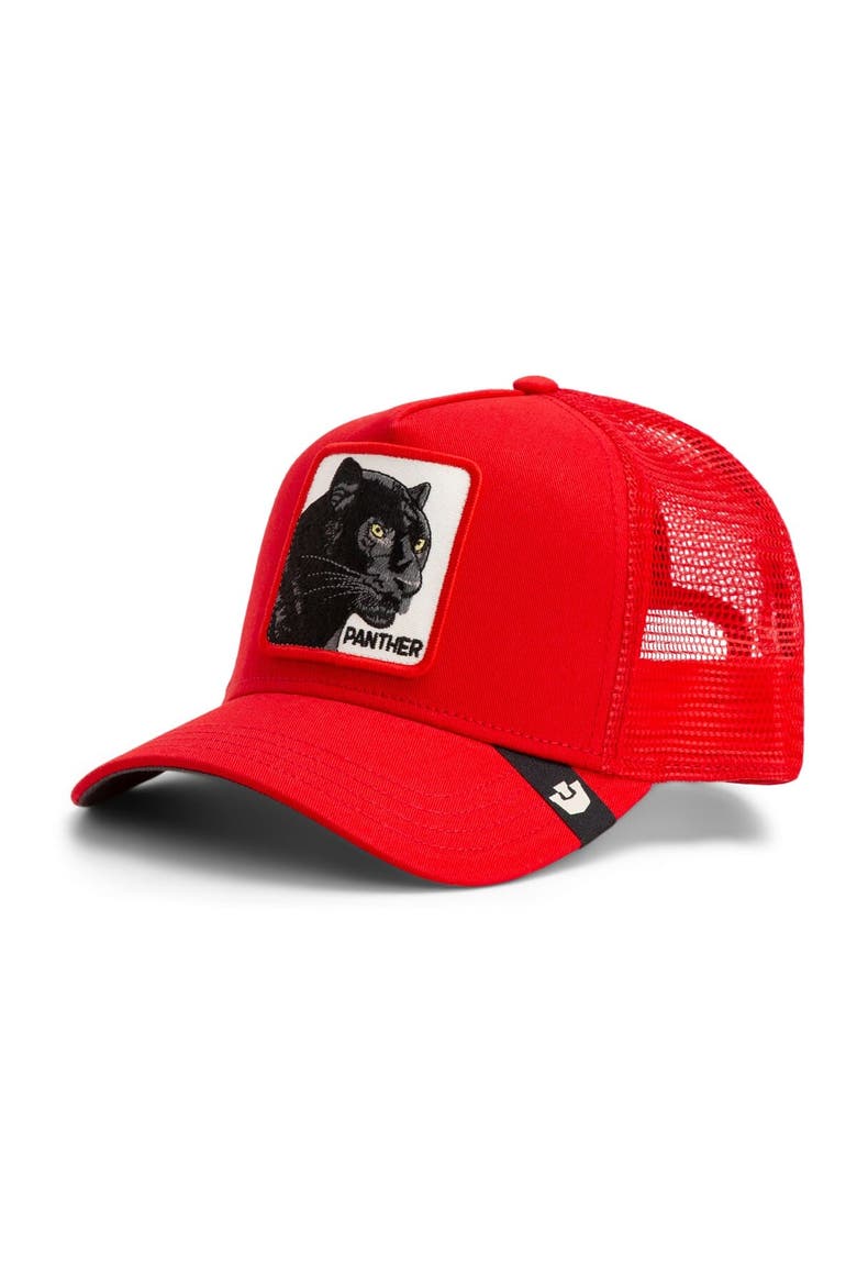 Men's  Red Goorin Bros The Panther Adjustable Trucker Hat, Main, color, Red