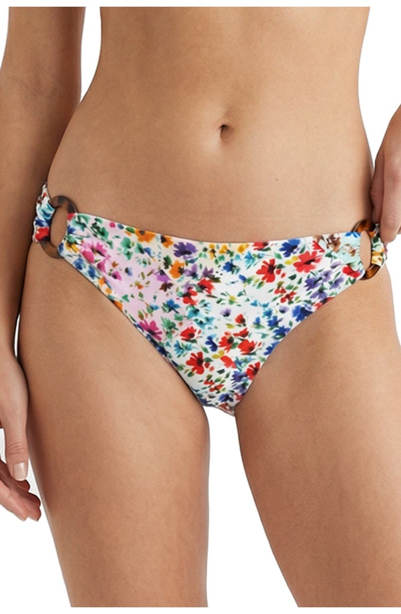 Change of Scenery Camilla Ring Trim Lowrise Hipster Bikini Bottom, Main, color, Wildflower Patch