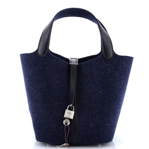 Picotin Lock Bag Felt with Leather MM