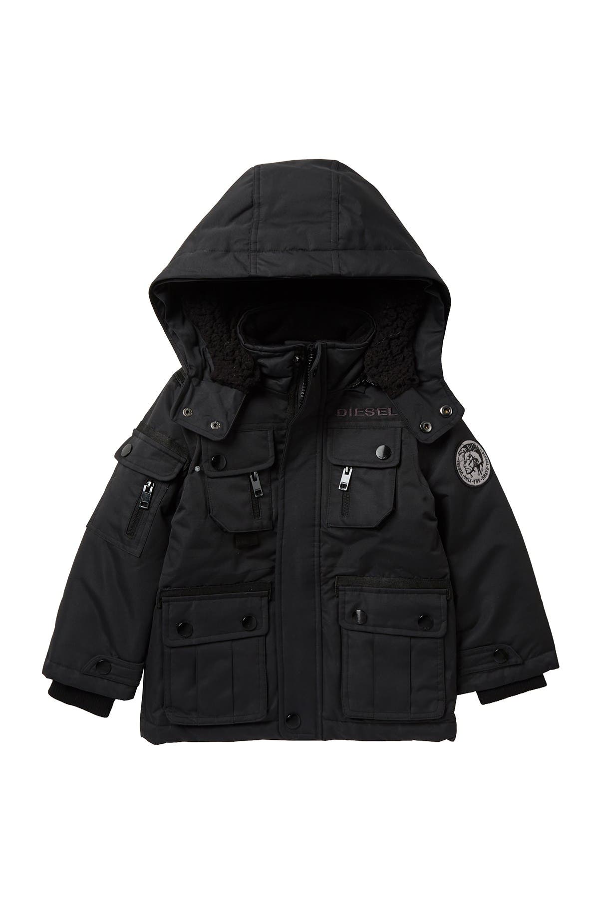 DIESEL® Parka with Detachable Faux Fur & Hood (Men) | Nordstromrack