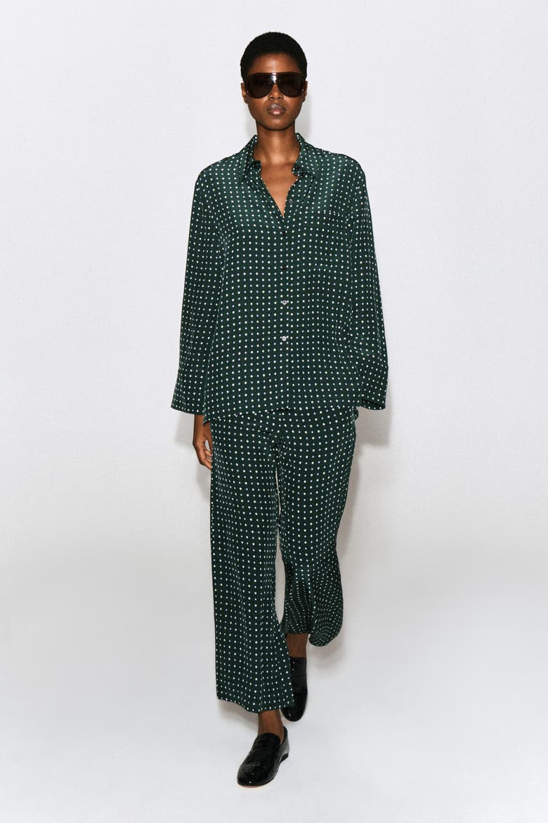Geometric-Print Shirt, Alternate, color, GREEN / PRINTED