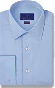 David Donahue Regular Fit Broadcloth French Cuff Dress Shirt